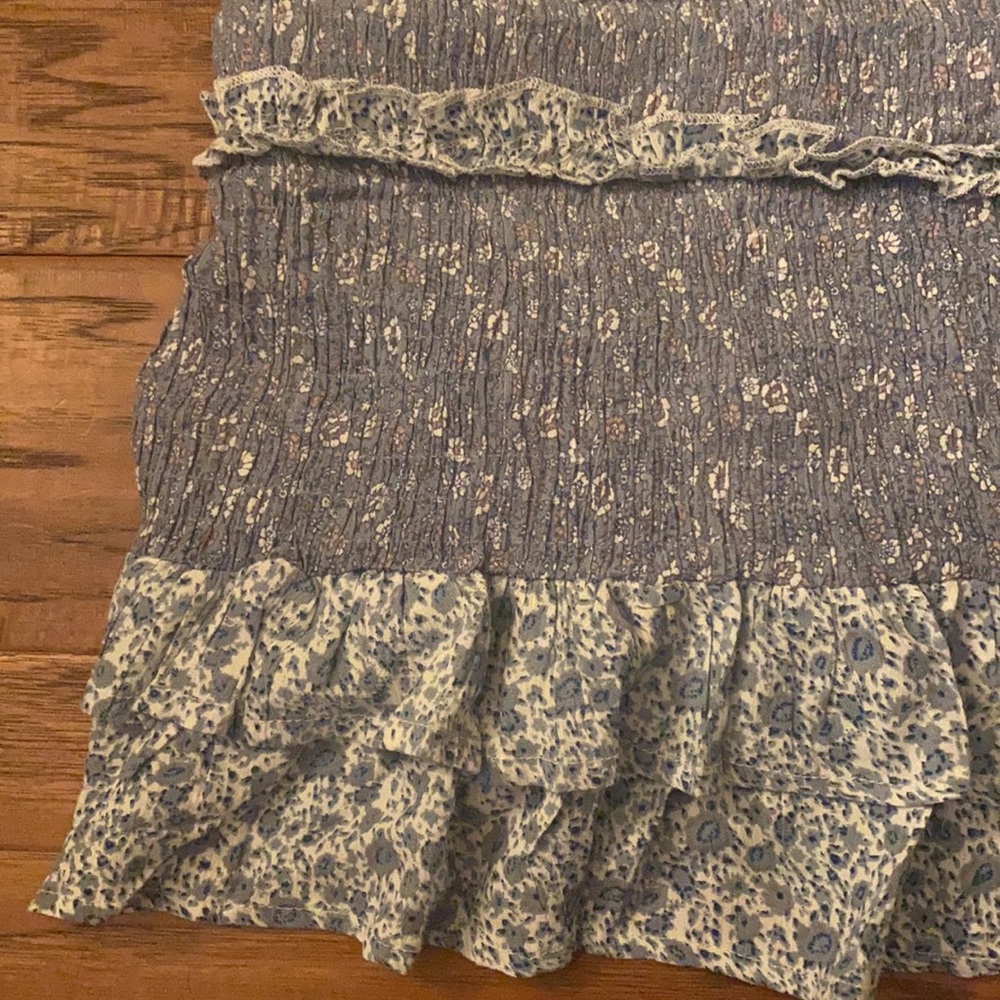 BLUE RUFFLE FRILL MINI DRESS - Picture 2 of 2